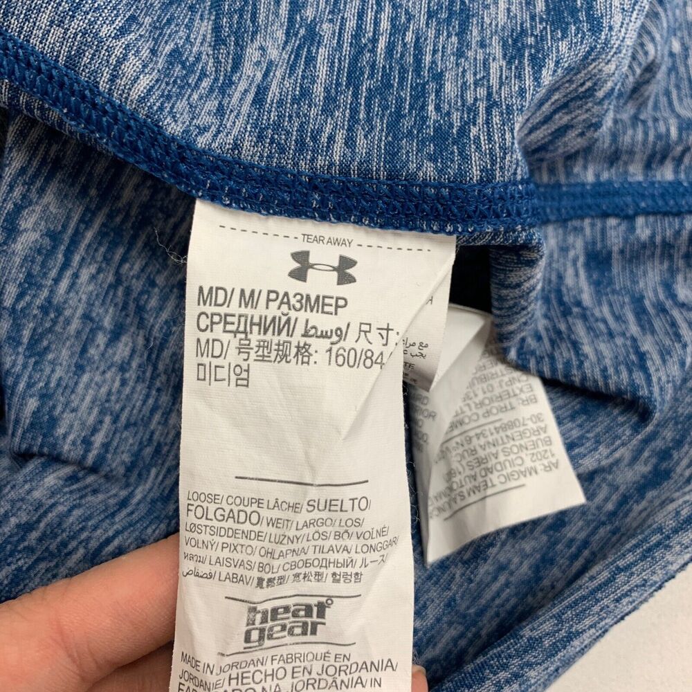 Under Armour Shirt Womens M Medium Blue Spacedye Half Zip Tech Twist HeatGear - Picture 9 of 13